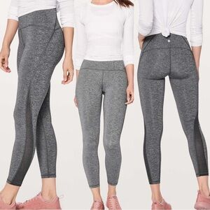 NWT lululemon train times 7/8” tight high rise HR heather black ( grey ) 25 in